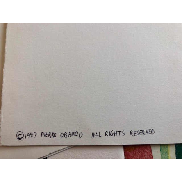 Pierre Obando, Abstract Modernist Colorful Bold Monoprint Monotype Painting Print Pierre Obando, 1997 For Sale In Miami - Image 6 of 7