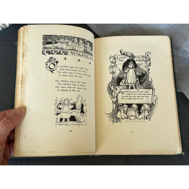 Textile Antique Decorative Book a Child's Garden of Verse by Robert Louis Stevenson For Sale - Image 7 of 11