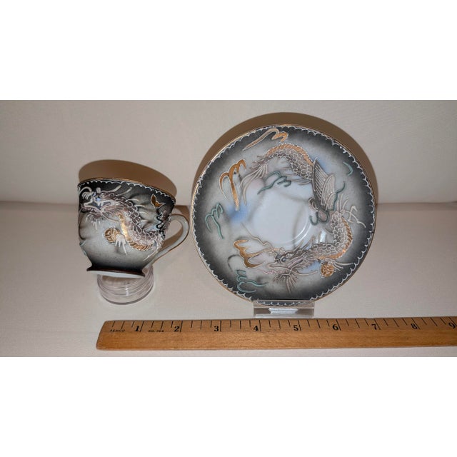 Cup and Saucer With Dragon Print From Japan For Sale - Image 10 of 10