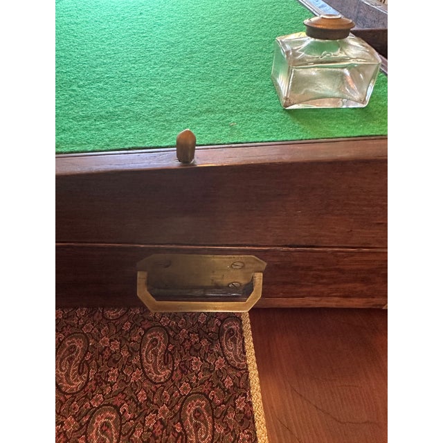 Antique Oversized Portable Oak Writing Desks With Hidden Drawer For Sale - Image 12 of 18