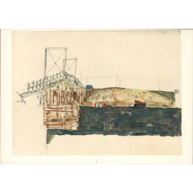 Artist:Egon Schiele Country:Austria Title:The bridge Medium:Lithograph Marks:Signed in plate Printed:1968 by Max Jaffe,...