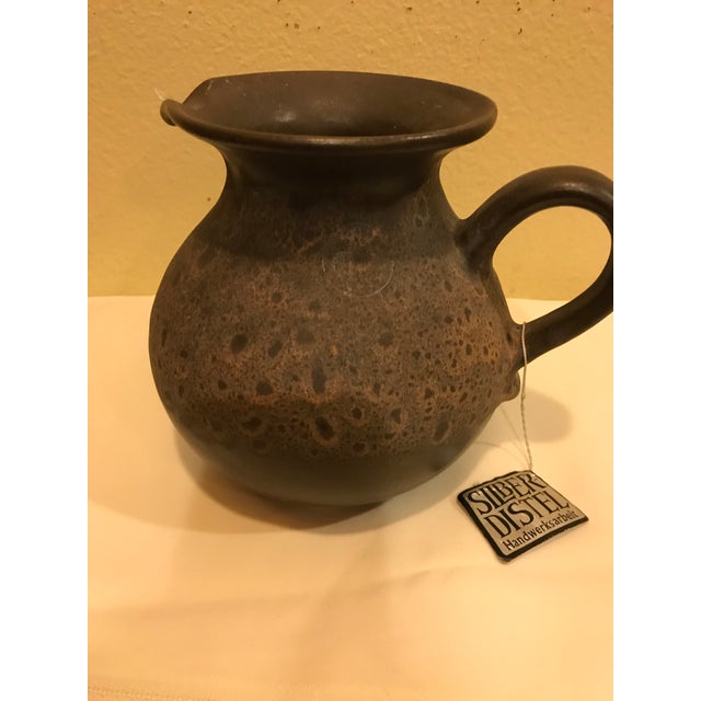 Brown Mid Century Modern German Ceramic Pottery Vase by Silberdistel For Sale - Image 8 of 9