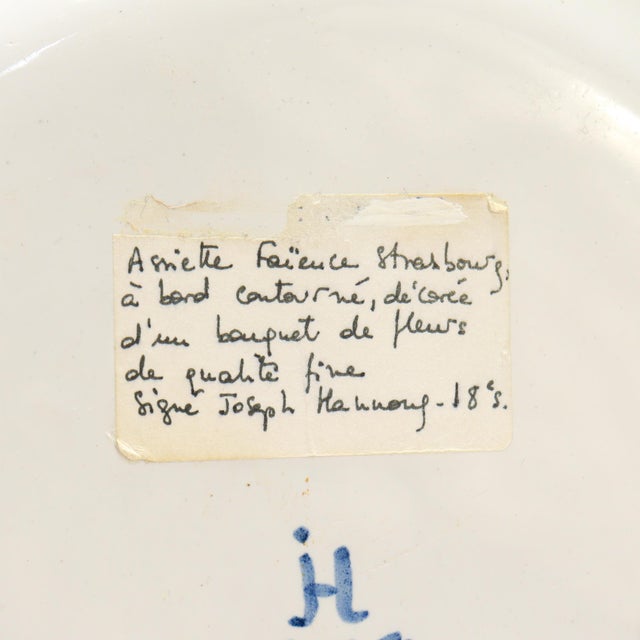 Ceramic Set of 4 Antique Strasbourg French Faience Floral Plates For Sale - Image 7 of 18