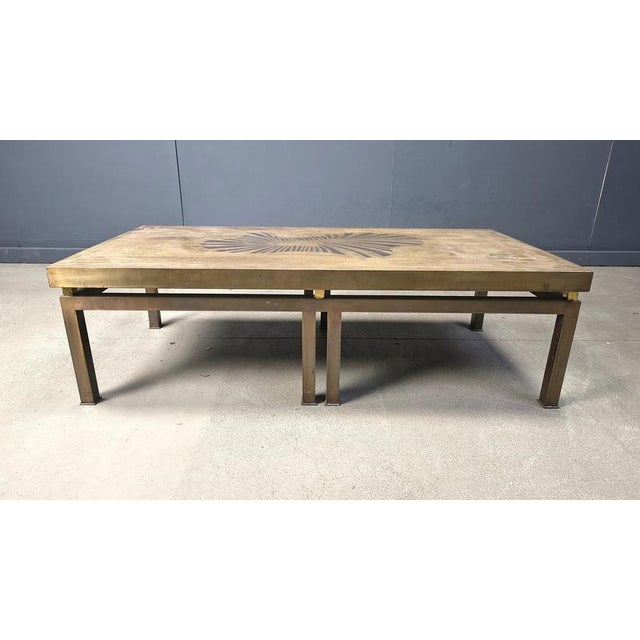 Vintage Etched Brass Coffee Table, 1970s For Sale - Image 8 of 12