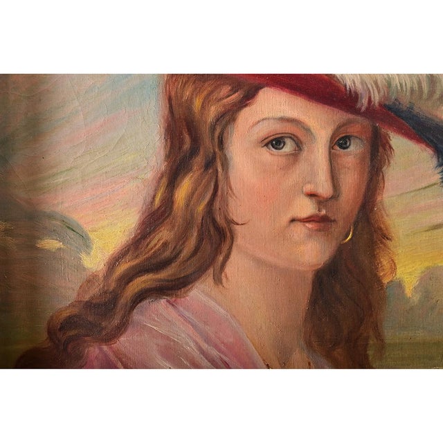 Belgian Vintage Portrait Painting by Delescluze For Sale - Image 9 of 11