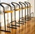 Set of Five 1980s Amisco Postmodern Tubular Steel and Yellow Leather Barstools For Sale - Image 12 of 18