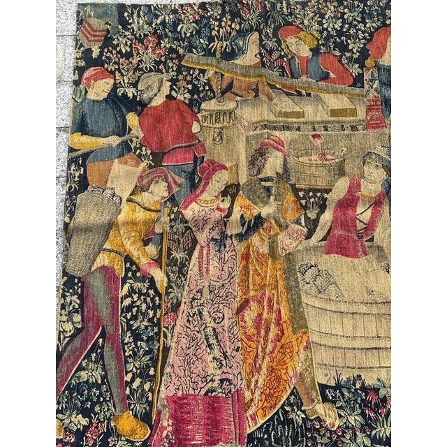 Vintage French Screen Printed Tapestry, 1970s For Sale - Image 4 of 18