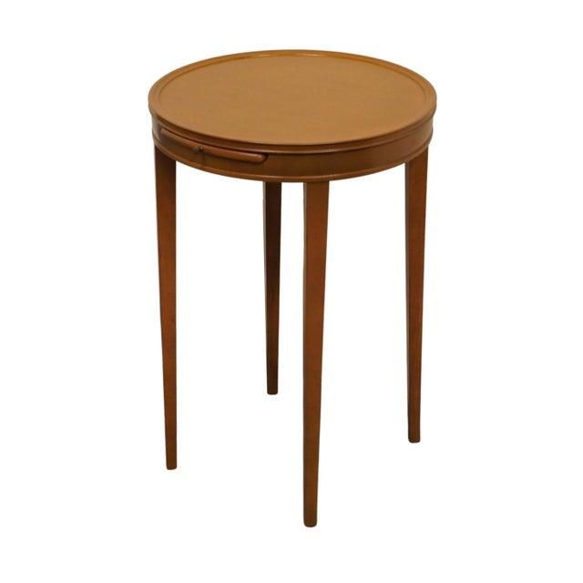 Kittinger Furniture Early American Solid Maple 16" Round Accent End Table For Sale - Image 10 of 10