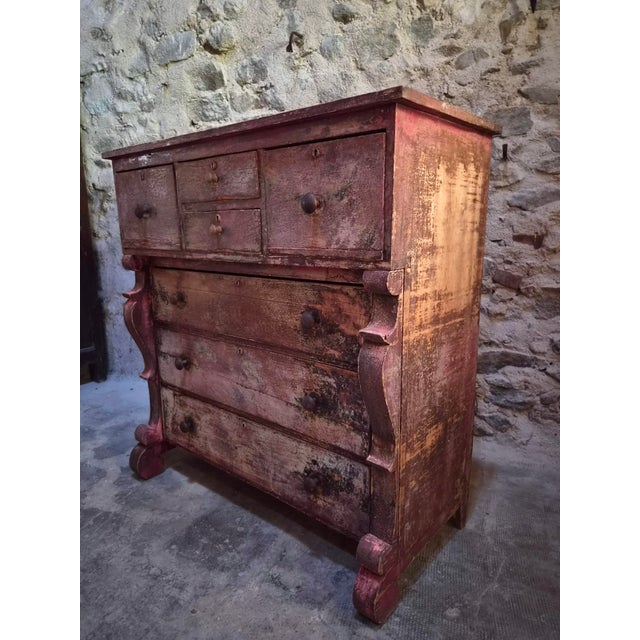 An antique French shop chest of drawers dating from the second half of the 19th century, circa 1850–1900. Crafted from...