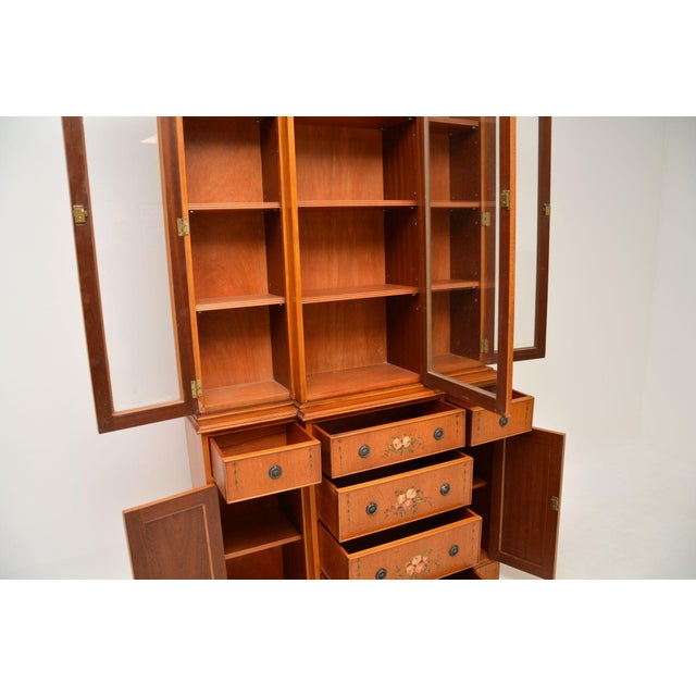 Georgian Painted Satinwood Display Bookcase, 1950s For Sale - Image 4 of 13