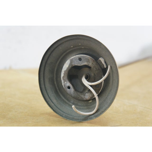 Antique Victorian Brass Milk Glass Stick Pendant Ceiling Light 35" For Sale - Image 6 of 13