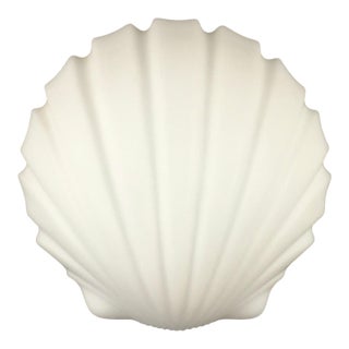 Mid Century Shell-Shaped Opaline Glass Wall Light/Sconce From Limburg, Germany, 1970s For Sale