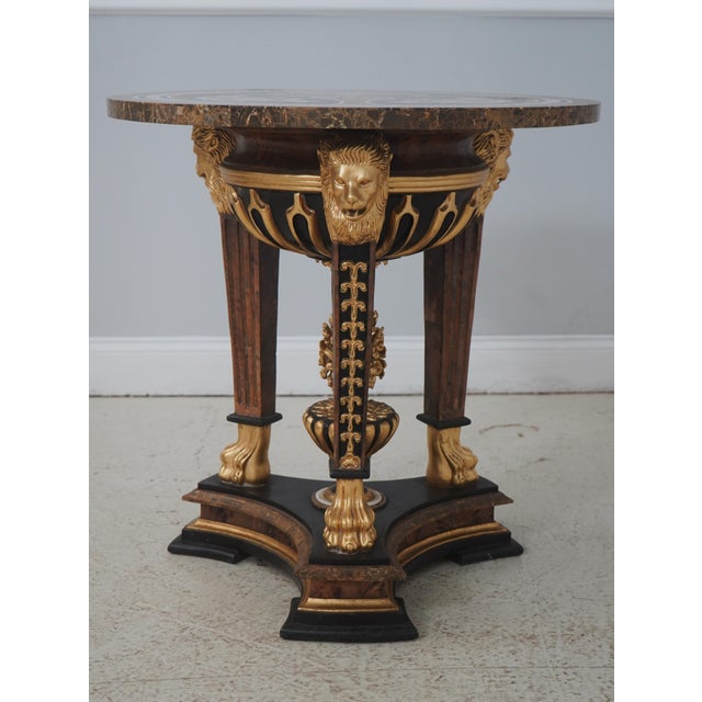 Age: Approx: 60 Years Old Details: Italian Neoclassical Design Quality Construction Stunning Pietra Dura Marble Inlay Top...
