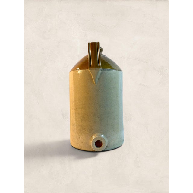 English Antique English Salt Glaze Stoneware 4 Gallon Flagon For Sale - Image 3 of 7