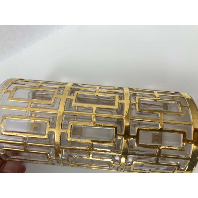 Glass 1960s Imperial Glass Shoji Barware Gold Collectible Single High Ball Glassware For Sale - Image 7 of 9