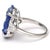 Contemporary Platinum Carved Lapis Lazuli & Diamond Ring, size 5.5 For Sale - Image 3 of 5