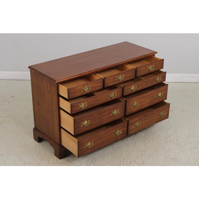 Henkel Harris Henkel Harris Cherry 9 Drawer Double Dresser For Sale - Image 4 of 15