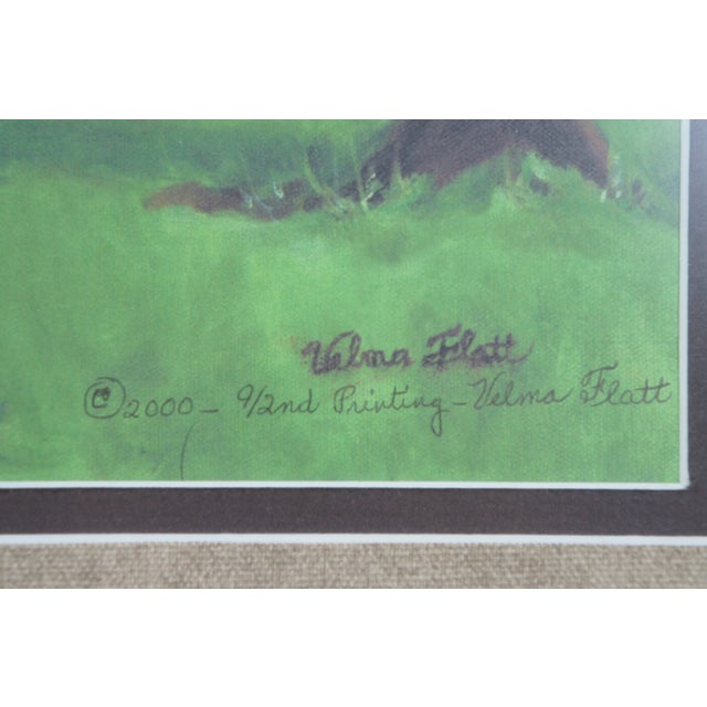 Green 1980s Velma Flatt Cookville Tennessee Smiths Chapel Church Cemetery Print 23" For Sale - Image 8 of 11