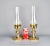 Pair of Vintage Brass Candle Holders with Hurricane Glass Shades These candle holders are made from solid lacquered brass...
