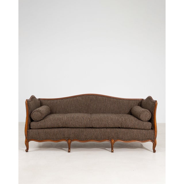 Early 20th Century France Louis XV Brown Wood Sofa For Sale - Image 10 of 10