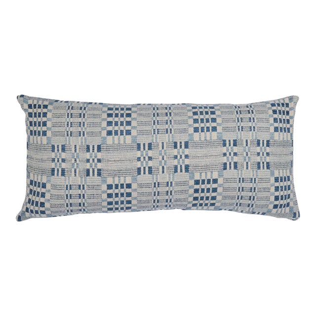 Schumacher Brimfield 24" Lumbar Pillow In Indigo For Sale