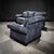 Restored Dark Charcoal Leather Sofa & Club Chair Set – Classic Rolled Arm Design For Sale - Image 4 of 11
