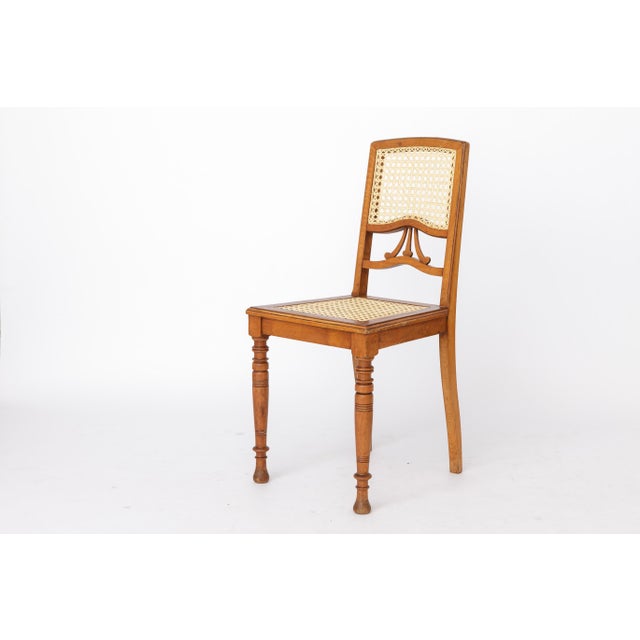 Antique Belgian Dining Chair in Beech Wood, 1920s For Sale - Image 4 of 10