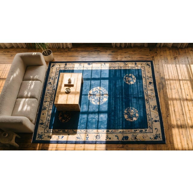 Textile Antique Chinese Peking Rug 9' 0" x 11' 4" For Sale - Image 7 of 9