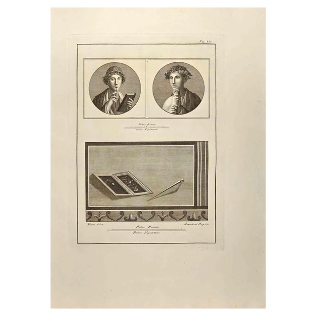 Nicola Vanni, Young Roman Poet, Etching, 18th Century For Sale