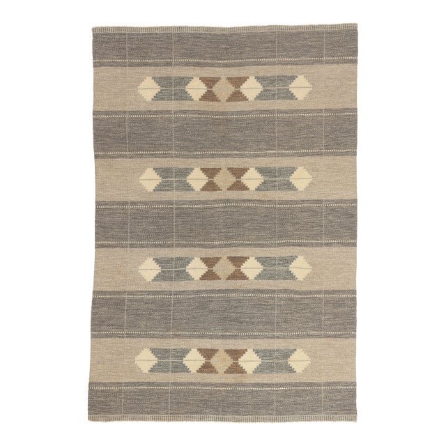 Vintage Swedish Rollakan Rug, 05'05 X 08'01 For Sale