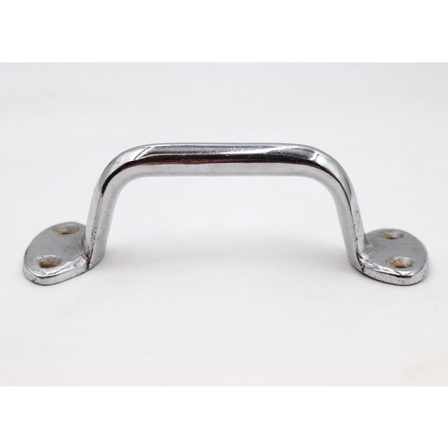 Traditional Vintage 6 In. Chrome Plated Brass Drawer Cabinet Pull For Sale - Image 3 of 6