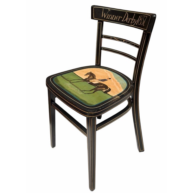 Vintage Folk Art Horse Race Derby Winner Chair - 1837 Phosphorus For Sale - Image 4 of 5