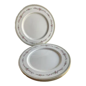 Vintage Mikasa Bone China "Millbrooke" Pattern Dinner Plates- Set of 4