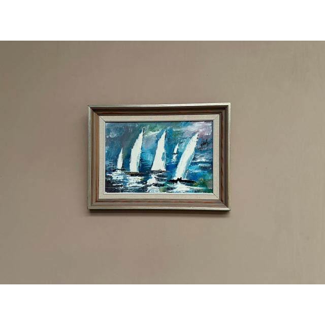 Bertil Thorell, Sailboats, 1977, Oil on Panel, Framed For Sale - Image 7 of 18