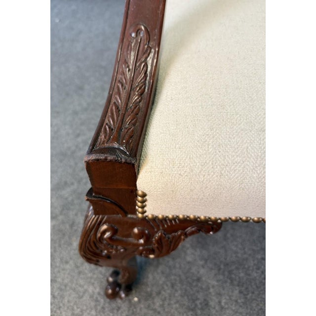 Late 20th Century Pair of Baker Furniture Stately Homes Gainsborough Arm Chairs in White For Sale - Image 12 of 17