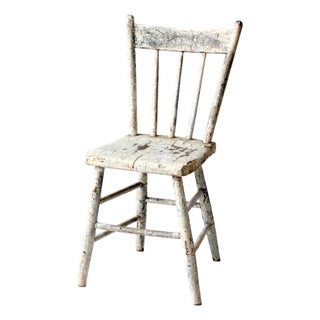 Antique Primitive Plank Seat Chair For Sale