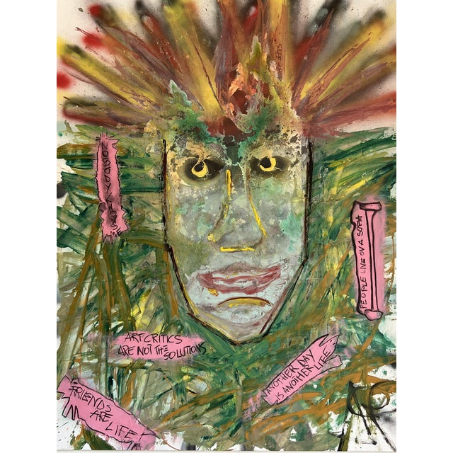 Contemporary ArpVerdeacqua, Portrait of Jean-Michel Basquiat, 2023, Acrylic on Canvas For Sale - Image 3 of 8