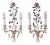 Wall Lights with Crystal Glass Flowers and Marbled Metal attributed to Maison Baguès, 1950s, Set of 2 For Sale