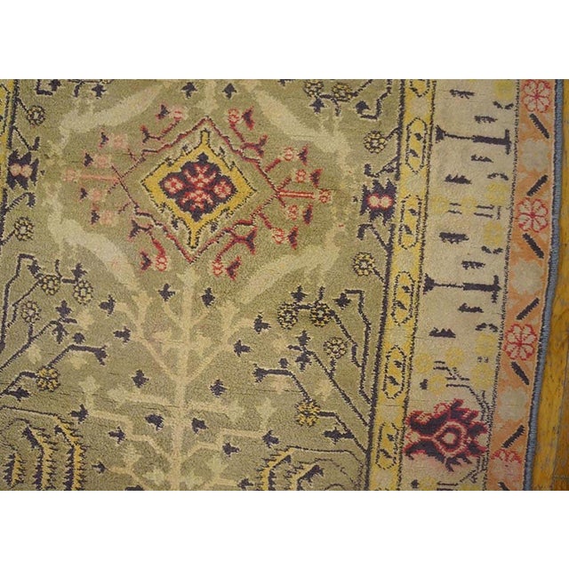 1900s Gray Medallion Antique Indian Agra Rug 4'0" X 6'0" Handknotted Wool Carpet For Sale In New York - Image 6 of 9