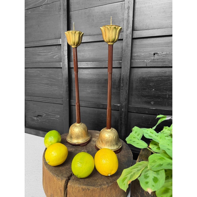Japanese Meiji Buddhist Candlesticks, 1910s, Set of 2 For Sale - Image 9 of 11