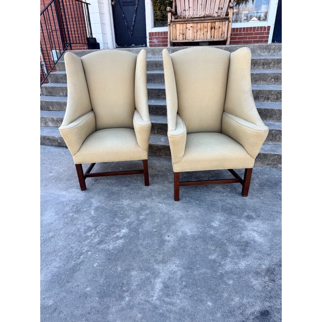 Johnston Benchworks Wingback Chairs - A Pair For Sale - Image 11 of 11