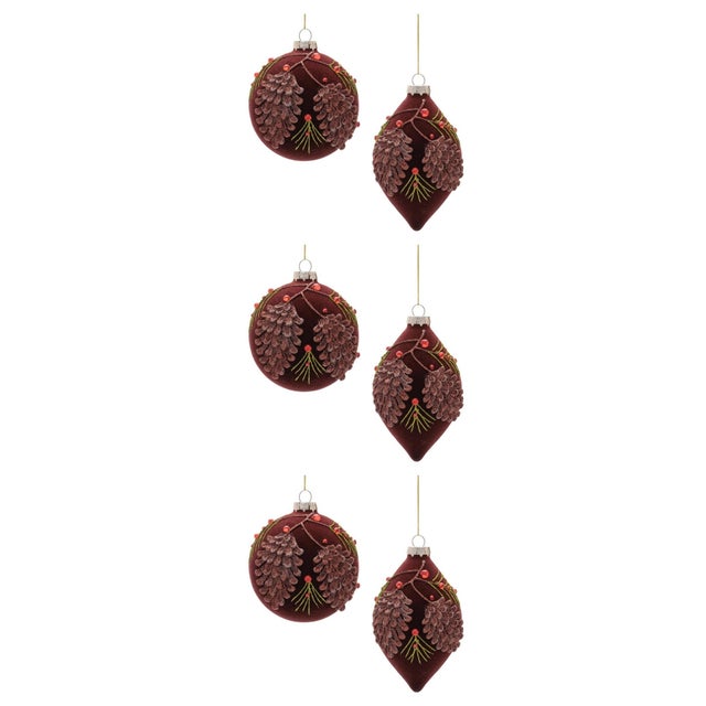 Glass Glass Ornament Set of 6 For Sale - Image 7 of 7