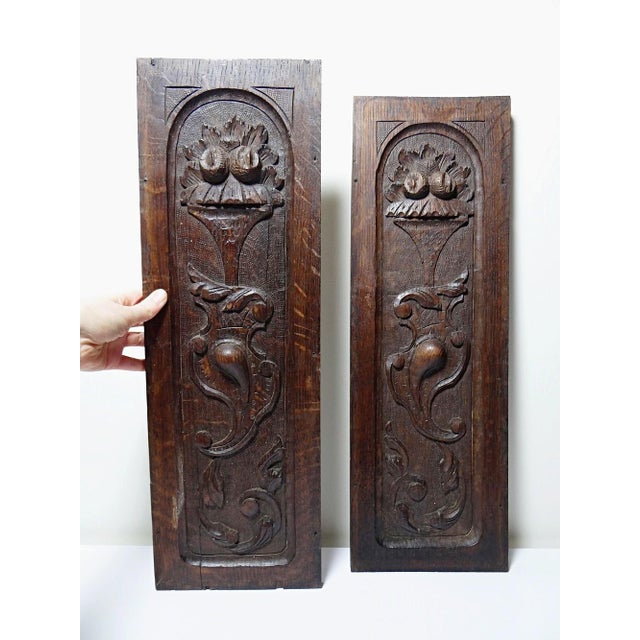 Antique 19th Century Carved Wooden Wall Panels, Set of 2 For Sale - Image 3 of 14