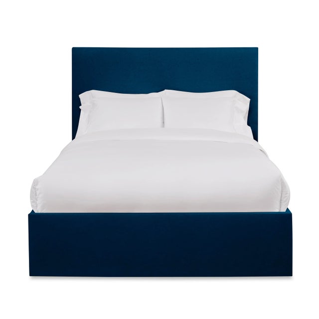 Casa Cosima Hadley Full/Double Bedframe, Navy Velvet For Sale - Image 4 of 4