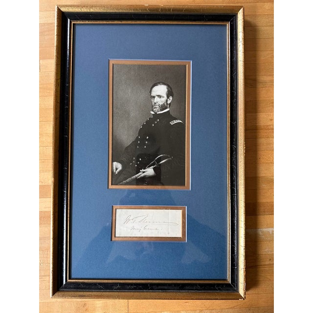 Wood Framed William T. Sherman Portrait With Autograph, 19th Century Civil War Memorabilia For Sale - Image 7 of 7