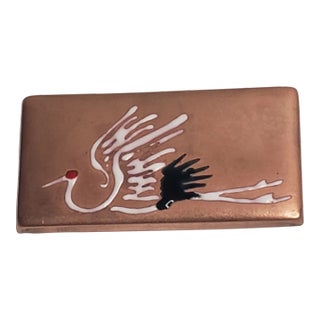 1940's Very Small Japanese Hand-Painted Copper Trinket Box by Ando Cloissone For Sale