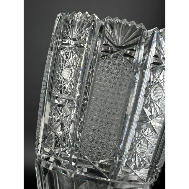 French or Bohemian Cut Crystal Vase with Silver-Plated Mount, 1920s For Sale - Image 4 of 8