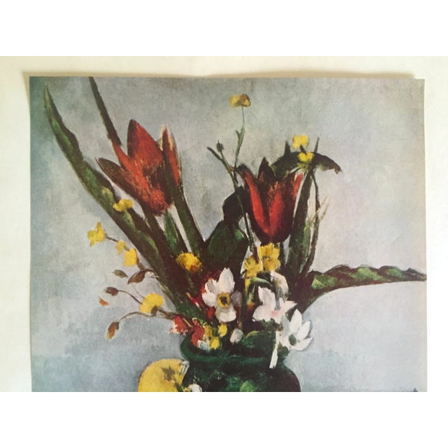 This Paul Cezanne rare vintage 1952 Post Impressionist authentic lithograph print " Tulips and Apples " 1890, is an...