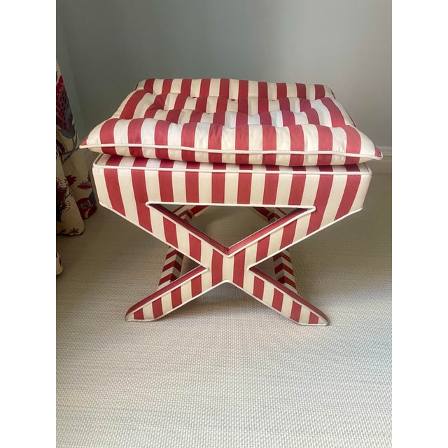 1960s Pair of Vintage Parsons X Benches For Sale - Image 5 of 6