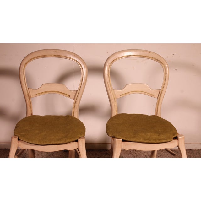 Polychrome Wooden Straw-Seated Chairs, 1950s, Set of 2 For Sale - Image 4 of 11